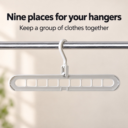 Two Way Swivel Hanger Organizer, Space Saving Closet Hanger That Holds Up to 9 Hangers Vertically