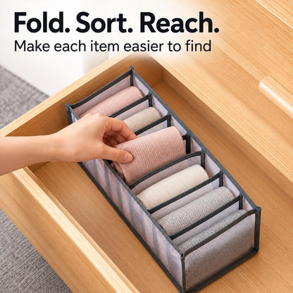 Mesh Drawer Clothes Organizers, Foldable Closet Storage Boxes for Underwear, Socks, Bras and Shirts, 4 Sizes