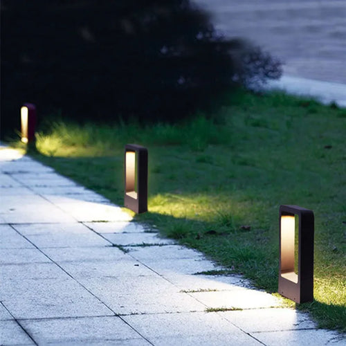 Outdoor LED Ground Light, Modern Aluminum Pathway Bollard Light, IP65 Waterproof Garden and Patio Lighting