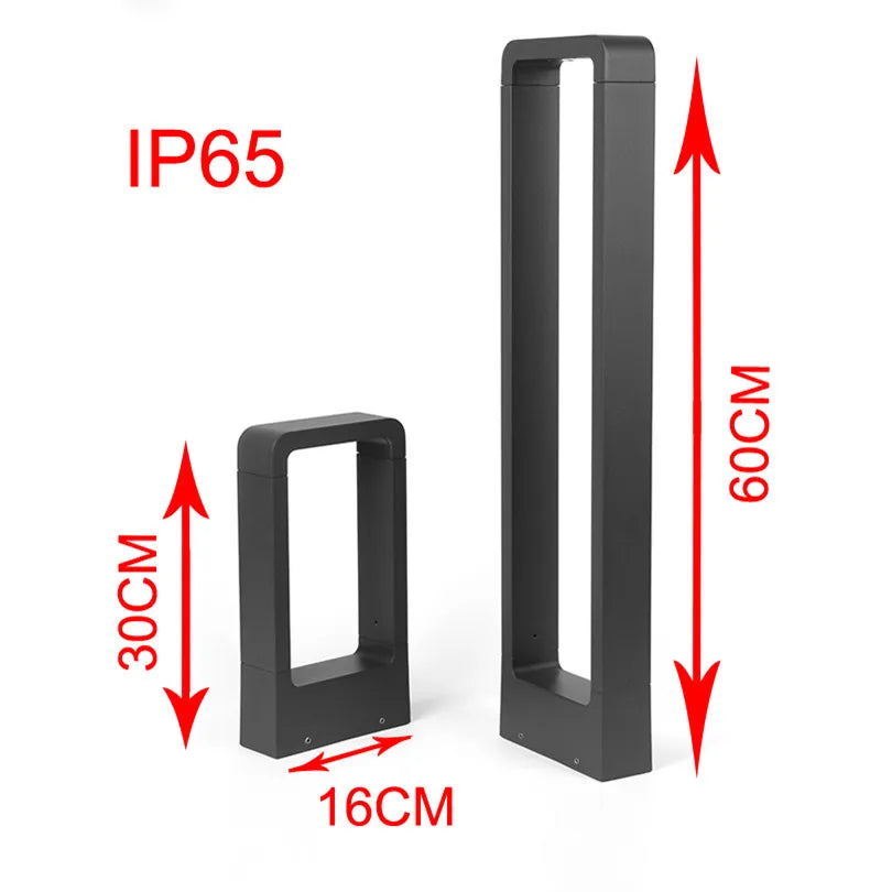 Outdoor LED Ground Light, Modern Aluminum Pathway Bollard Light, IP65 Waterproof Garden and Patio Lighting