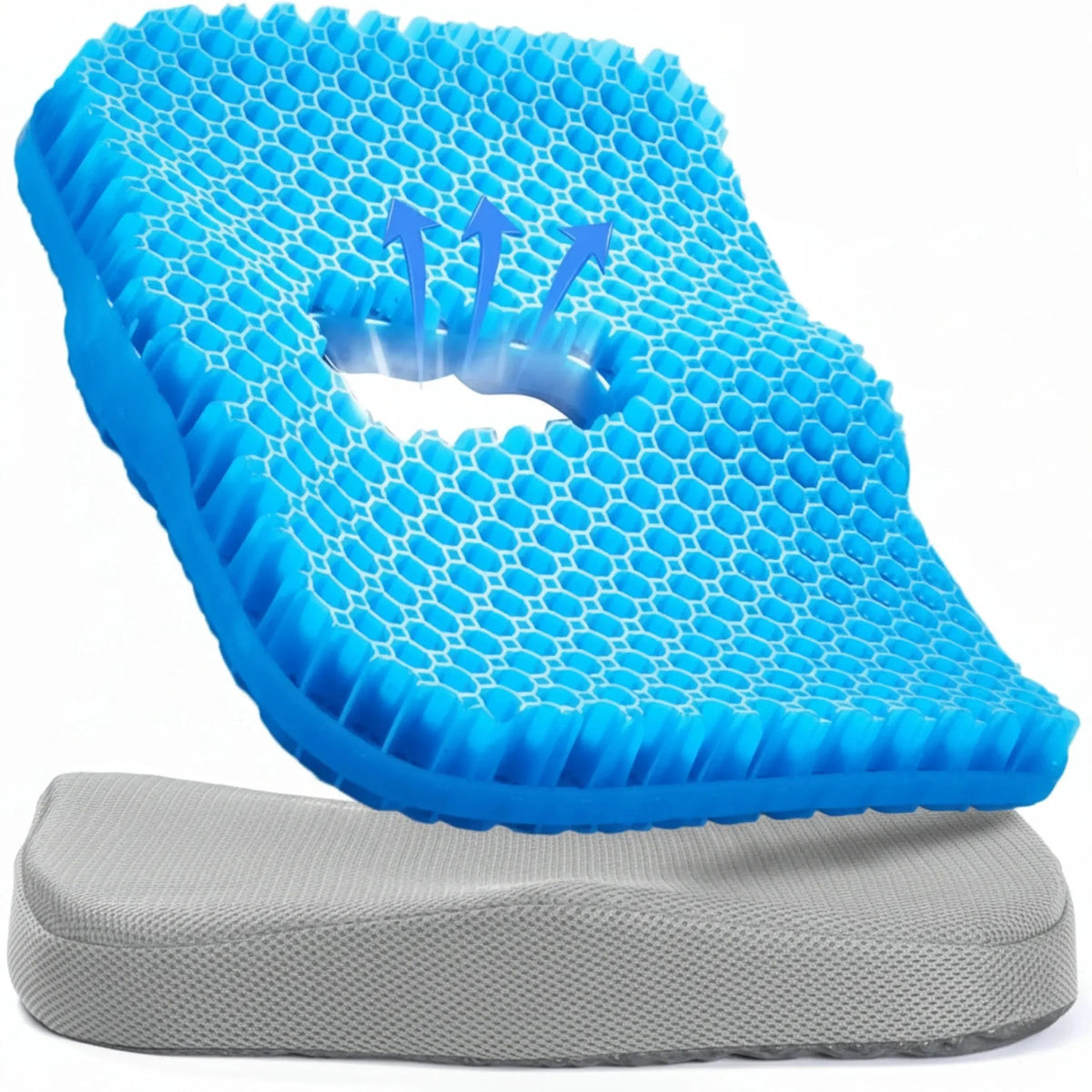 Honeycomb Gel Seat Cushion, Cooling Silicone Chair Pad with Washable Cover, 16 x 13 in