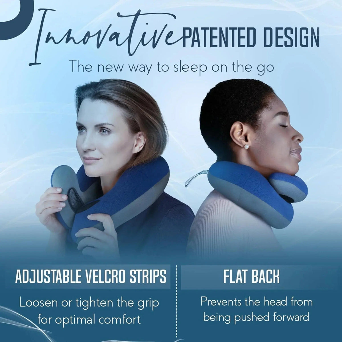 Travel Neck Pillow with Chin Support, Double Support Airplane Pillow with Carry Case