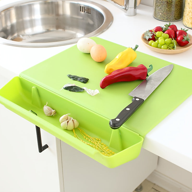 2 in 1 Chopping Board with Detachable Storage Container, Plastic Cutting Board for Kitchen and Camping