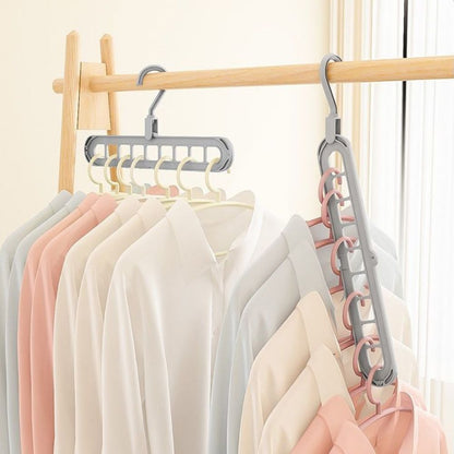 Two Way Swivel Hanger Organizer, Space Saving Closet Hanger That Holds Up to 9 Hangers Vertically