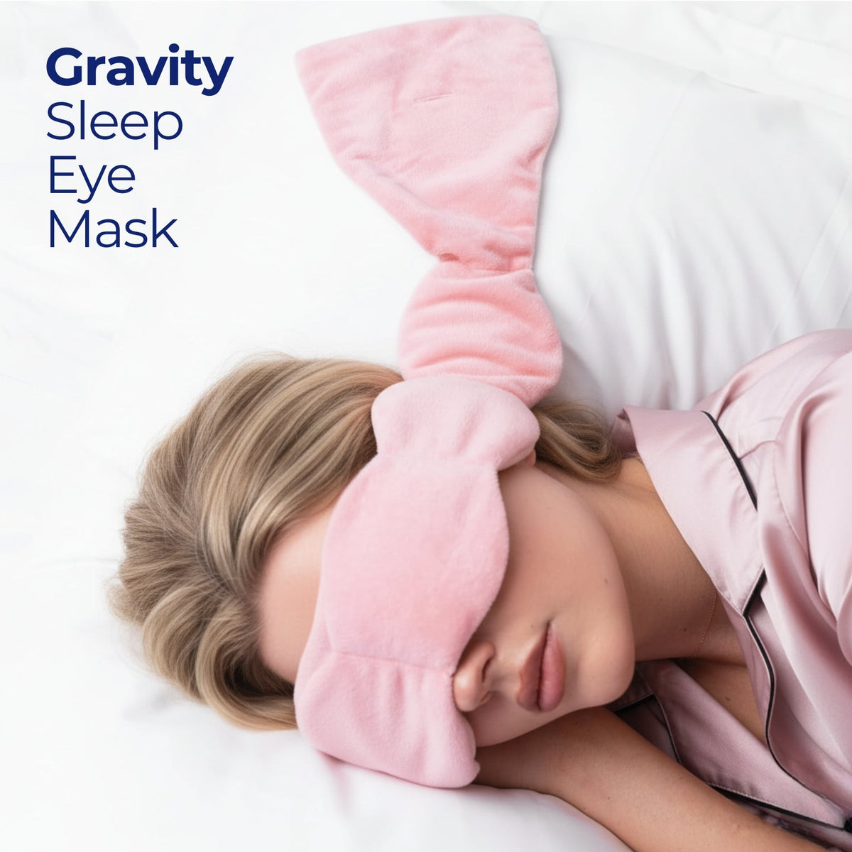 Weighted Sleep Mask for Side and Back Sleepers, Strapless Light Blocking Eye Mask, Freezer Friendly