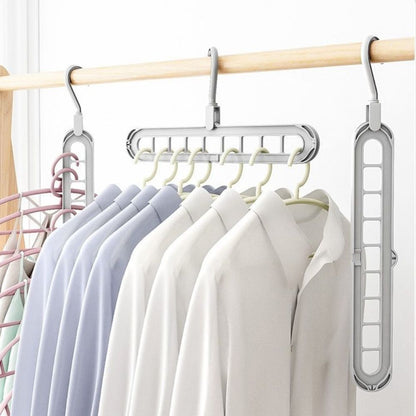 Two Way Swivel Hanger Organizer, Space Saving Closet Hanger That Holds Up to 9 Hangers Vertically