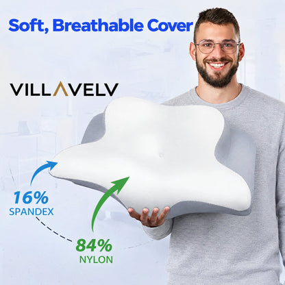 Elevated Contour Memory Foam Pillow, High Loft Ergonomic Pillow for Side and Back Sleepers