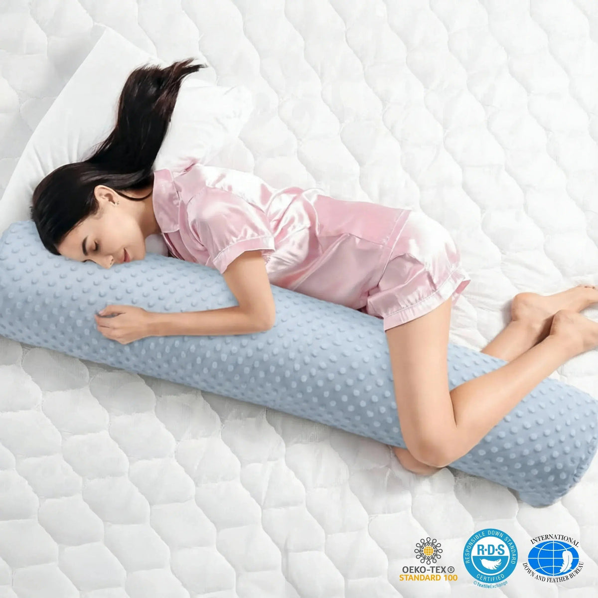 Long Body Pillow for Side Sleepers, Soft Memory Fiber Hugging Pillow, 24 in or 39 in