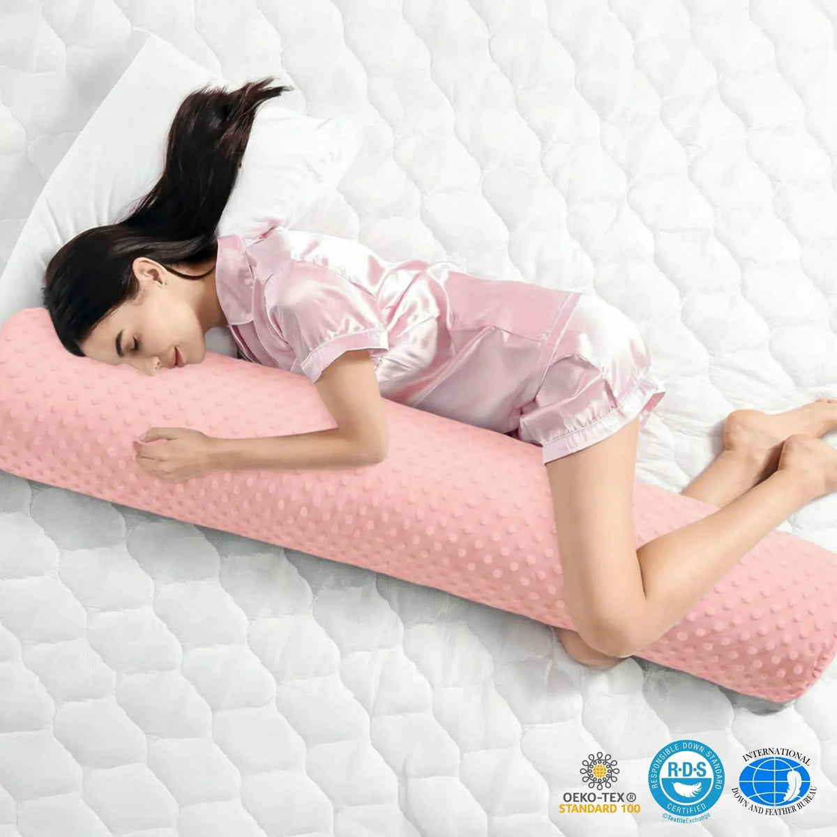 Long Body Pillow for Side Sleepers, Soft Memory Fiber Hugging Pillow, 24 in or 39 in