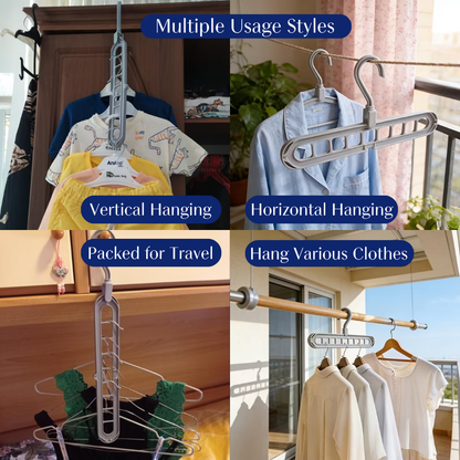 Two Way Swivel Hanger Organizer, Space Saving Closet Hanger That Holds Up to 9 Hangers Vertically