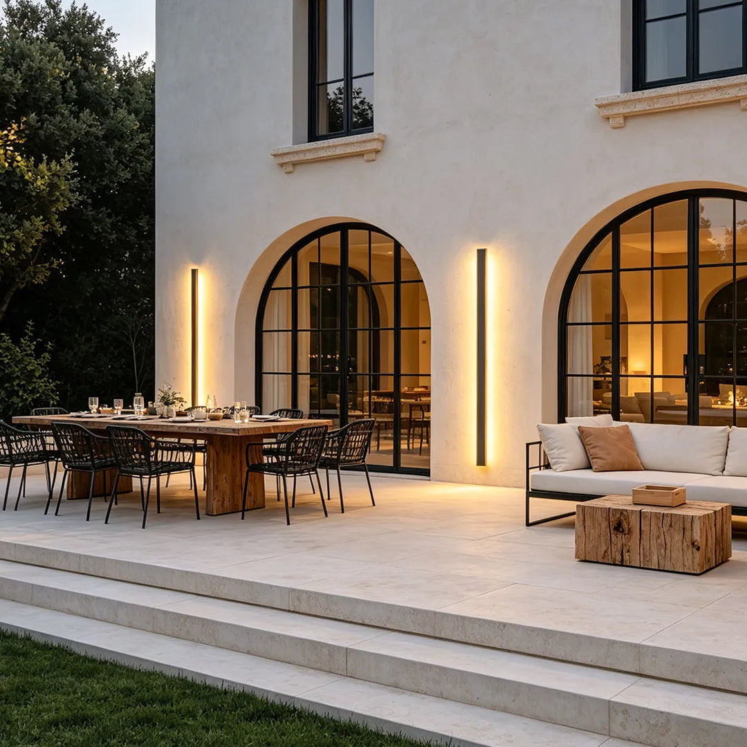Outdoor LED Linear Wall Light, Black Long Strip Wall Sconce, IP65, Warm White or RGB