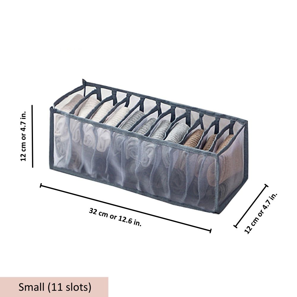 Mesh Drawer Clothes Organizers, Foldable Closet Storage Boxes for Underwear, Socks, Bras and Shirts, 4 Sizes