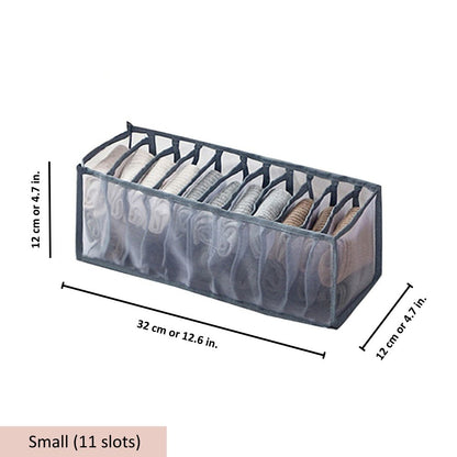 Mesh Drawer Clothes Organizers, Foldable Closet Storage Boxes for Underwear, Socks, Bras and Shirts, 4 Sizes