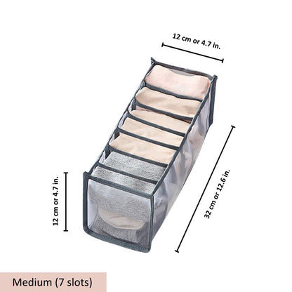 Mesh Drawer Clothes Organizers, Foldable Closet Storage Boxes for Underwear, Socks, Bras and Shirts, 4 Sizes
