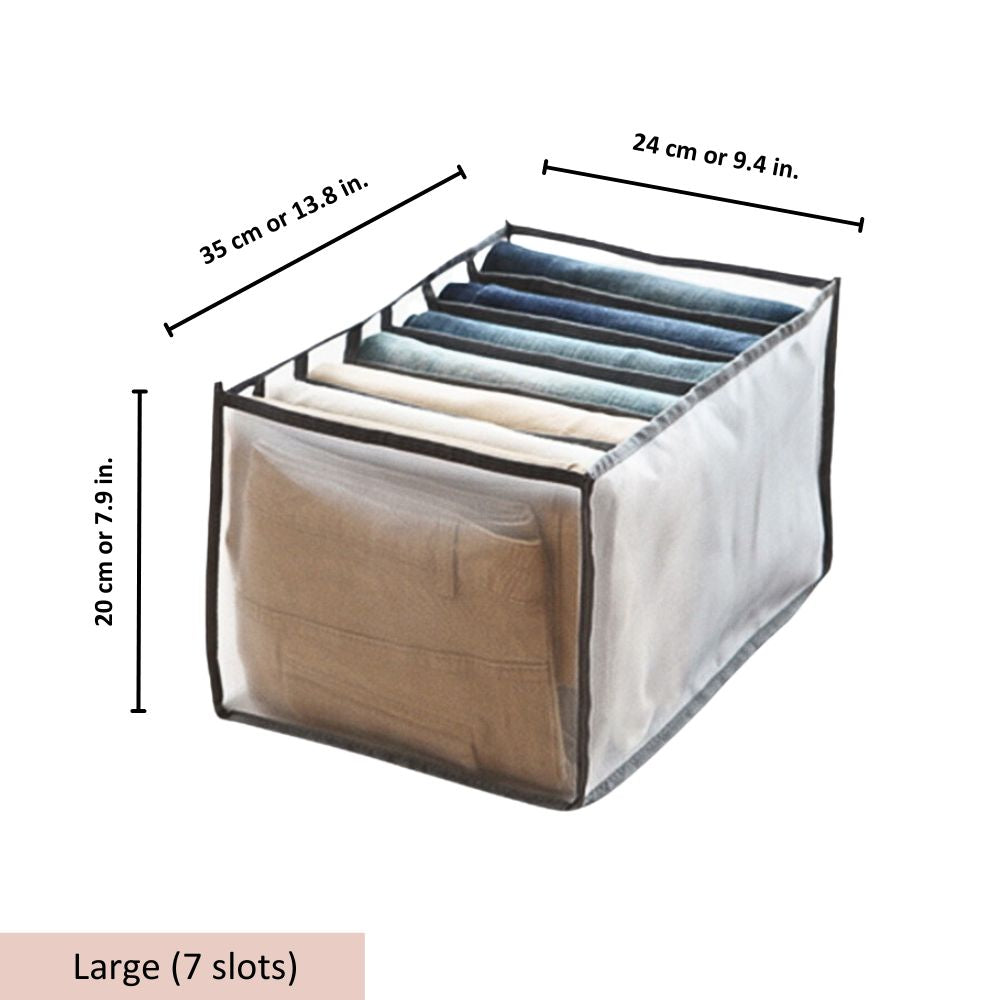 Mesh Drawer Clothes Organizers, Foldable Closet Storage Boxes for Underwear, Socks, Bras and Shirts, 4 Sizes