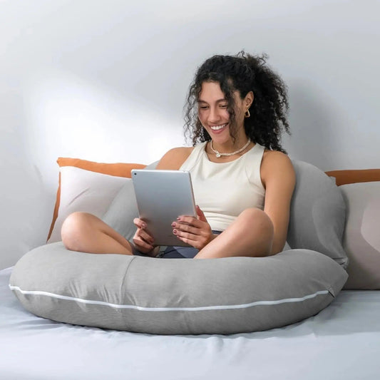 Folding Reading Pillow for Bed, U Shaped Back Support Pillow, Detachable 2 in 1 Design
