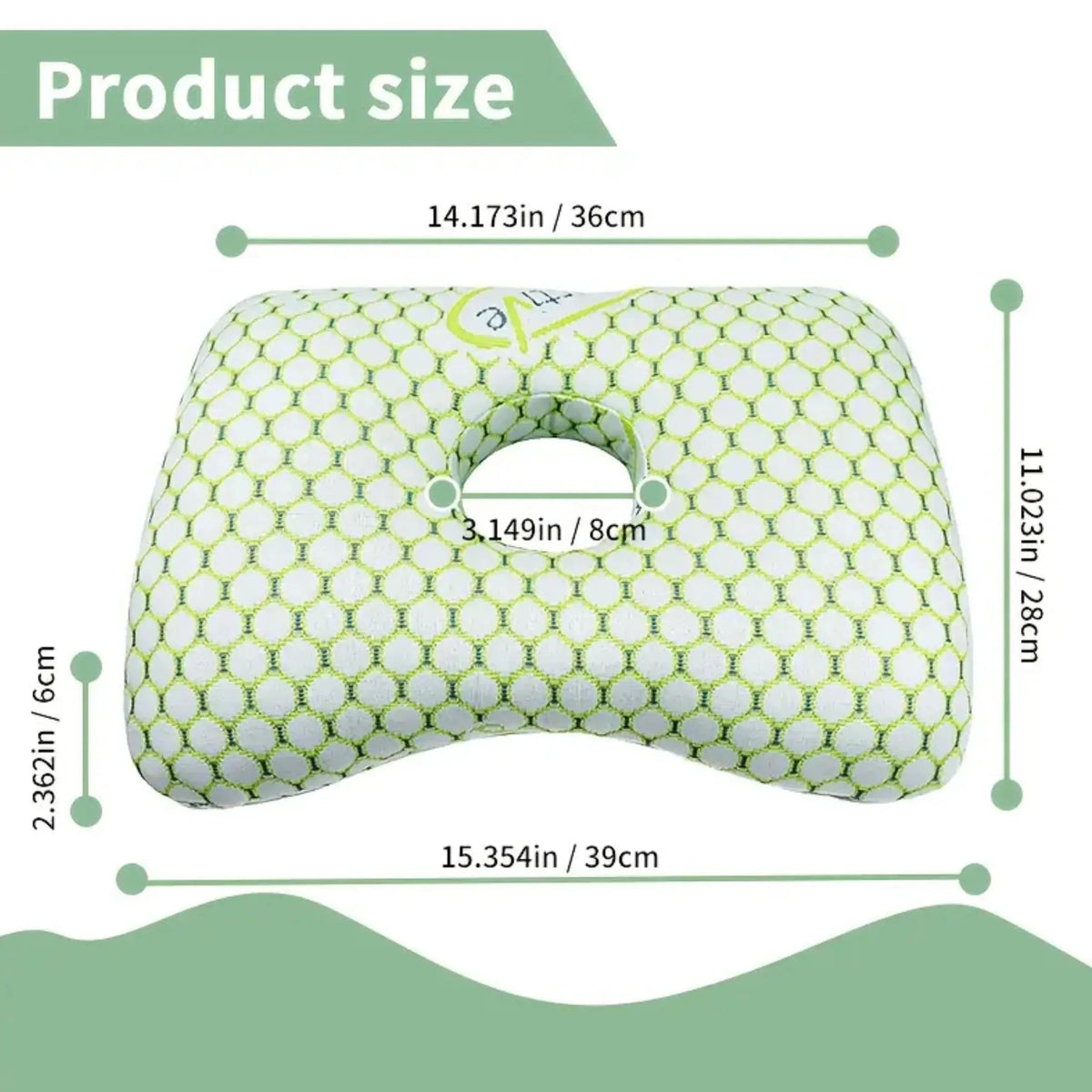 Ear Piercing Pillow with Ear Hole, Donut Pillow for Side Sleepers, Adjustable Cotton Fill