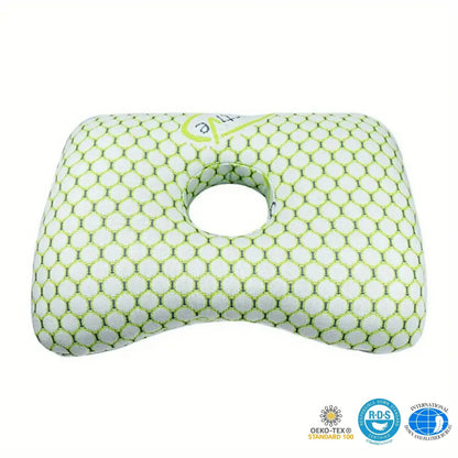 Ear Piercing Pillow with Ear Hole, Donut Pillow for Side Sleepers, Adjustable Cotton Fill
