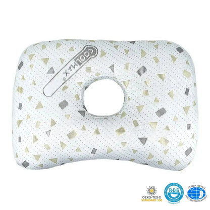 Ear Piercing Pillow with Ear Hole, Donut Pillow for Side Sleepers, Adjustable Cotton Fill