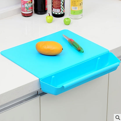2 in 1 Chopping Board with Detachable Storage Container, Plastic Cutting Board for Kitchen and Camping