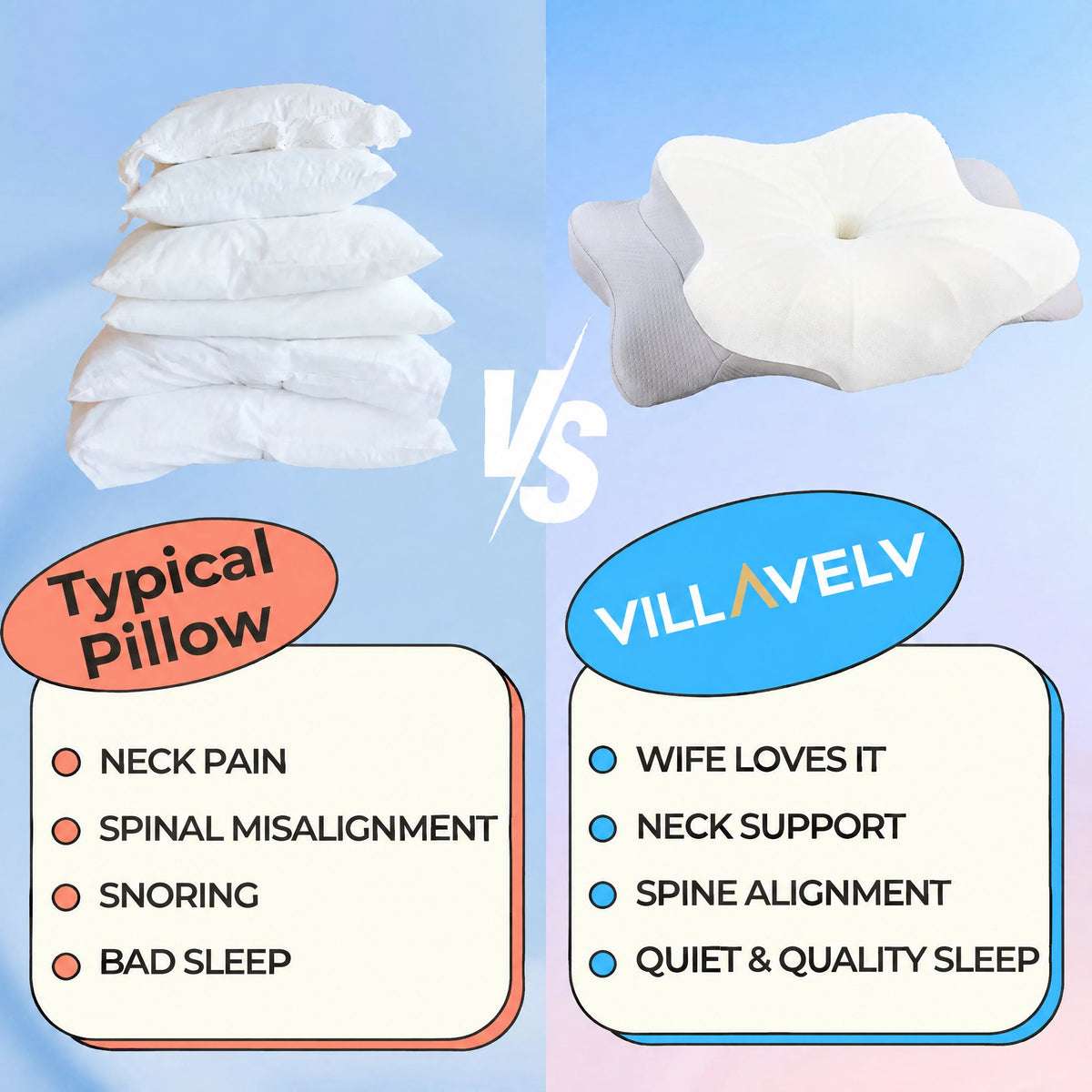 Cooling Contour Memory Foam Pillow, Extra Thick Ergonomic Bed Pillow for Neck Support