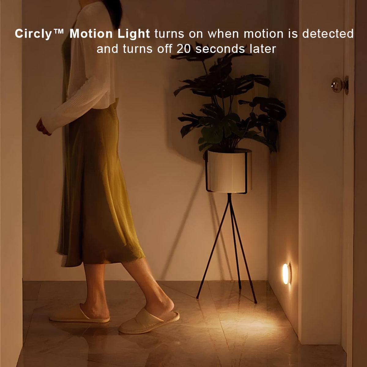 Circle Motion Sensor Night Light, Wireless LED Puck Light for Stairs, Closets and Hallways