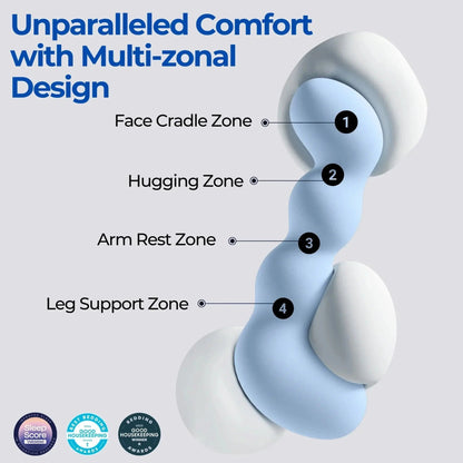 Dino Body Pillow, Memory Foam Full Body Hugging Pillow for Side Sleepers, Kids and Adult