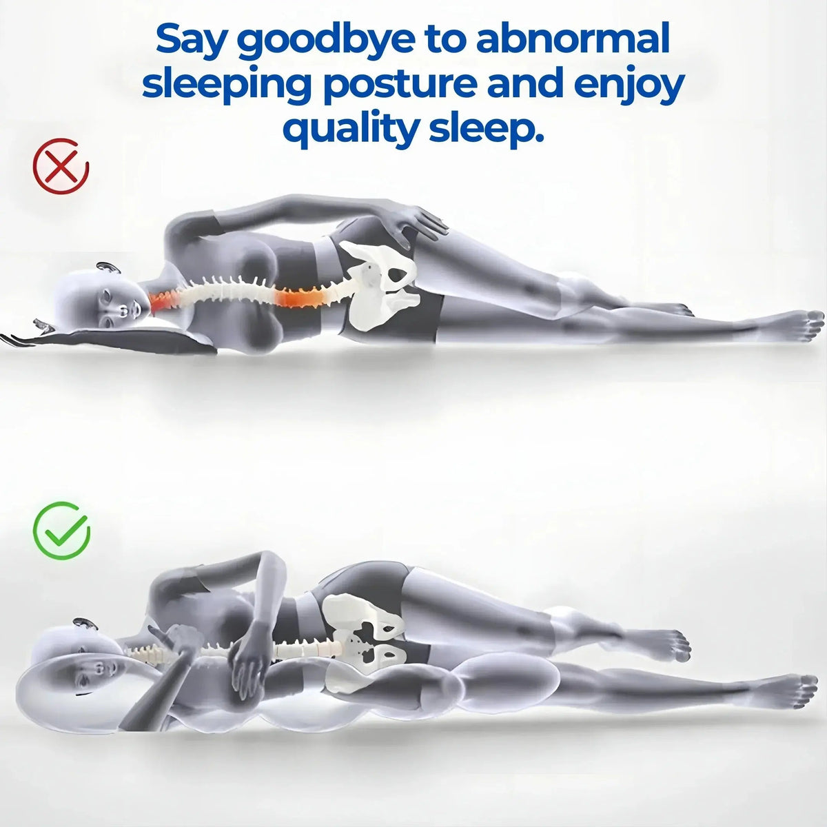 Dino Body Pillow, Memory Foam Full Body Hugging Pillow for Side Sleepers, Kids and Adult
