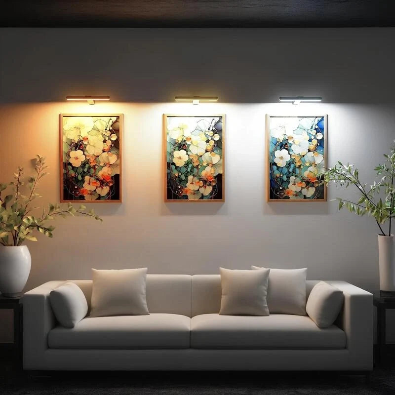 Cordless Picture Light with Remote, Rechargeable LED Art Light, Dimmable 3 Color