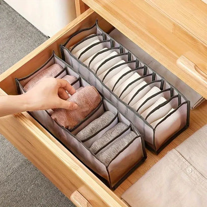 Mesh Drawer Clothes Organizers, Foldable Closet Storage Boxes for Underwear, Socks, Bras and Shirts, 4 Sizes