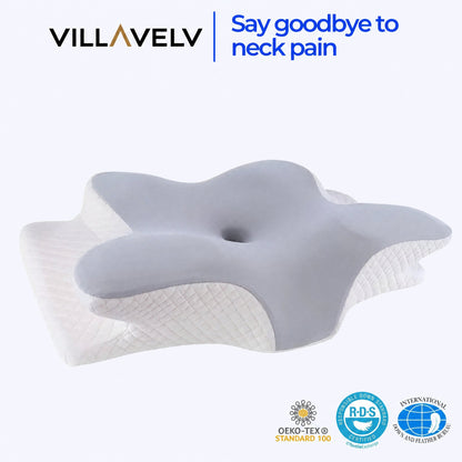Elevated Contour Memory Foam Pillow, High Loft Ergonomic Pillow for Side and Back Sleepers