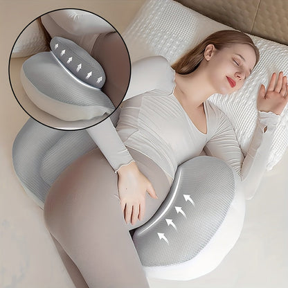 Adjustable Pregnancy Pillow, Ergonomic Maternity Support for Back and Belly with Removable Washable Cover