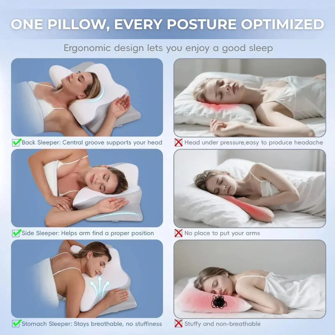 Elevated Contour Memory Foam Pillow, High Loft Ergonomic Pillow for Side and Back Sleepers