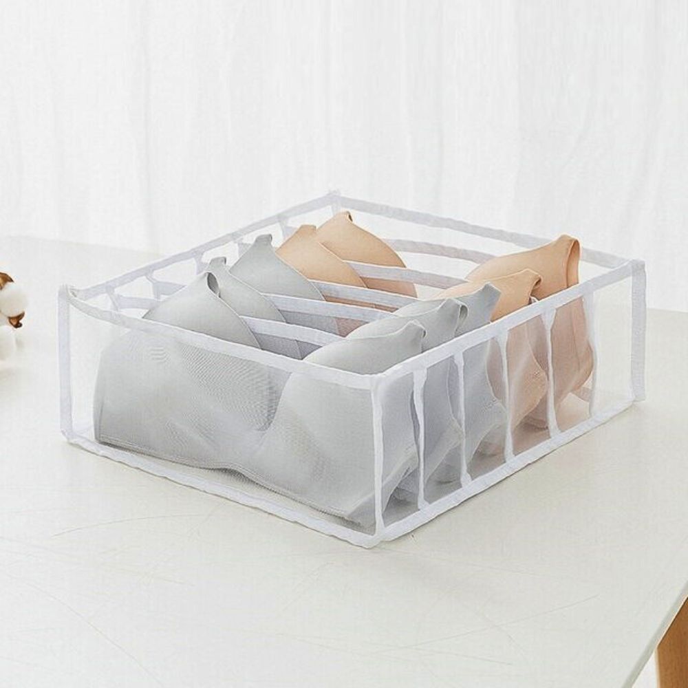 Mesh Drawer Clothes Organizers, Foldable Closet Storage Boxes for Underwear, Socks, Bras and Shirts, 4 Sizes
