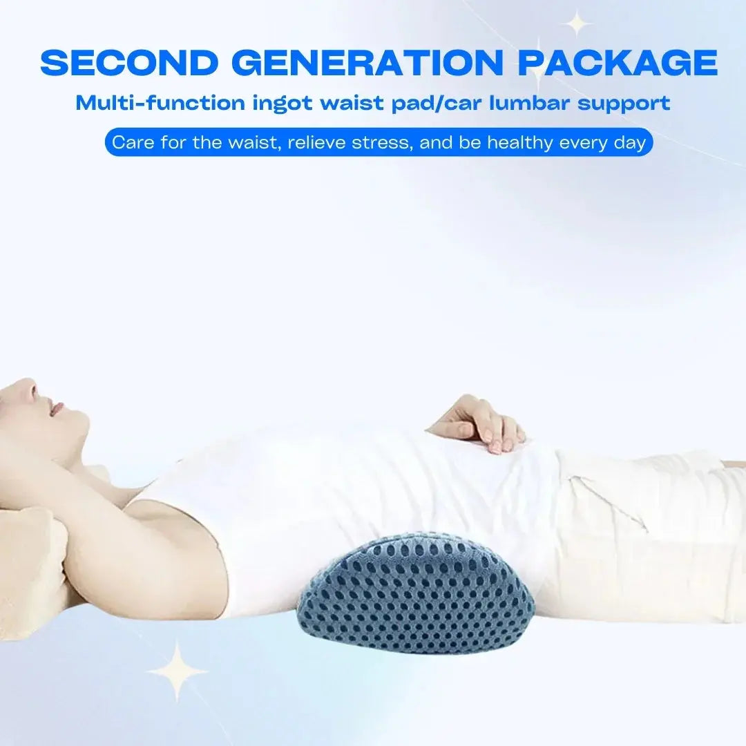 Memory Foam Lumbar Support Pillow, Lower Back Cushion for Office Chair and Car, Mesh Cover