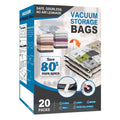 10 Combo Vacuum Storage Bags, Space Saver Bags, Airtight Double Zipper Vacuum Seal Bags for Clothes, Comforters, Blankets, Travel Compression Bags