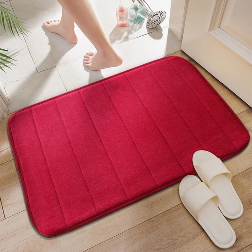 Soft Absorbent Microfiber Bath Mat, Non Slip Quick Dry Bathroom Rug, Machine Washable, 2 Sizes, 8 Colors