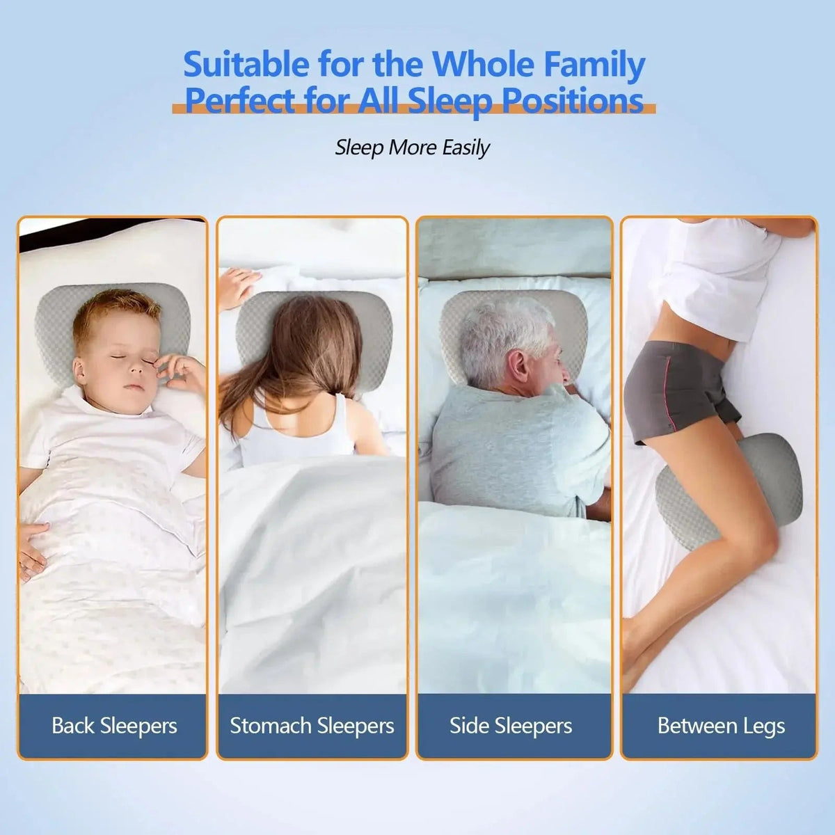 Adjustable Ear Support Pillow with Center Hole, Curved Cotton Pillow Topper, 17 x 13 in