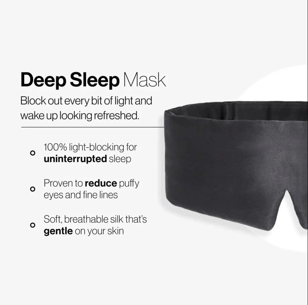 Satin Sleep Mask for Total Darkness, Full Coverage Eye Mask with Adjustable Strap