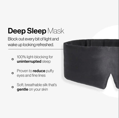 Satin Sleep Mask for Total Darkness, Full Coverage Eye Mask with Adjustable Strap