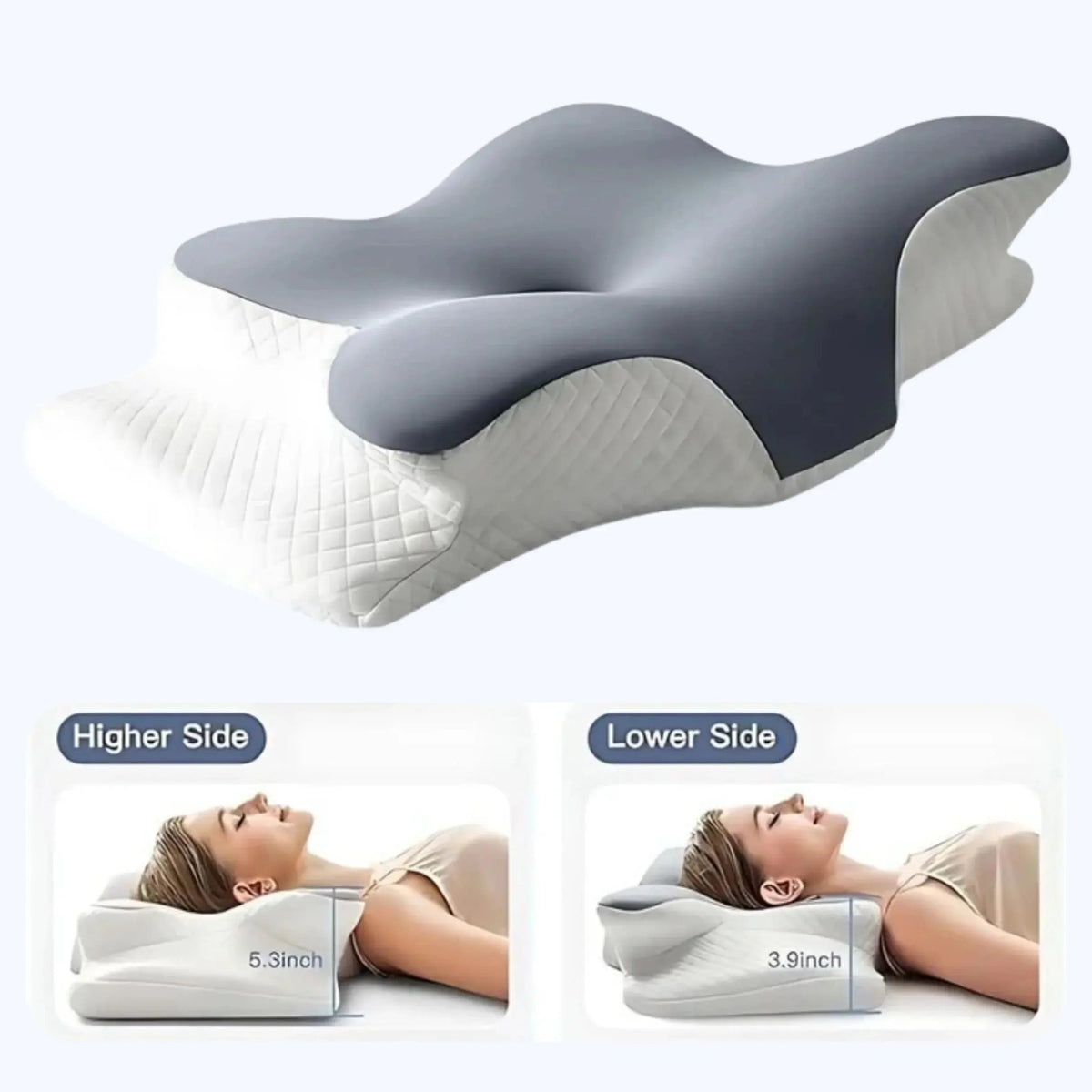 Elevated Contour Memory Foam Pillow, High Loft Ergonomic Pillow for Side and Back Sleepers