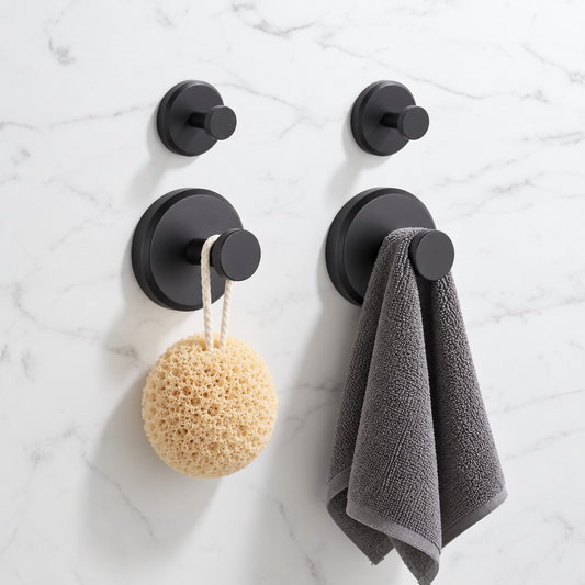 Marnix Heavy Duty Suction Cup Hooks 4 Pack for Bathroom and Kitchen Walls