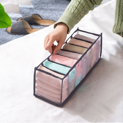 Mesh Drawer Clothes Organizers, Foldable Closet Storage Boxes for Underwear, Socks, Bras and Shirts, 4 Sizes