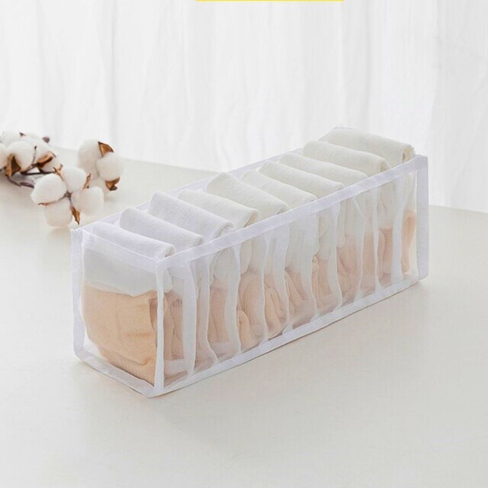 Mesh Drawer Clothes Organizers, Foldable Closet Storage Boxes for Underwear, Socks, Bras and Shirts, 4 Sizes