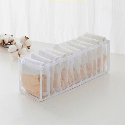 Mesh Drawer Clothes Organizers, Foldable Closet Storage Boxes for Underwear, Socks, Bras and Shirts, 4 Sizes