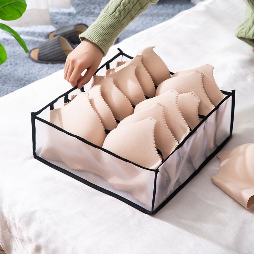Mesh Drawer Clothes Organizers, Foldable Closet Storage Boxes for Underwear, Socks, Bras and Shirts, 4 Sizes