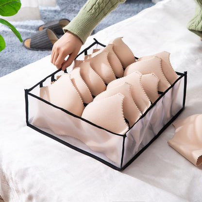 Mesh Drawer Clothes Organizers, Foldable Closet Storage Boxes for Underwear, Socks, Bras and Shirts, 4 Sizes