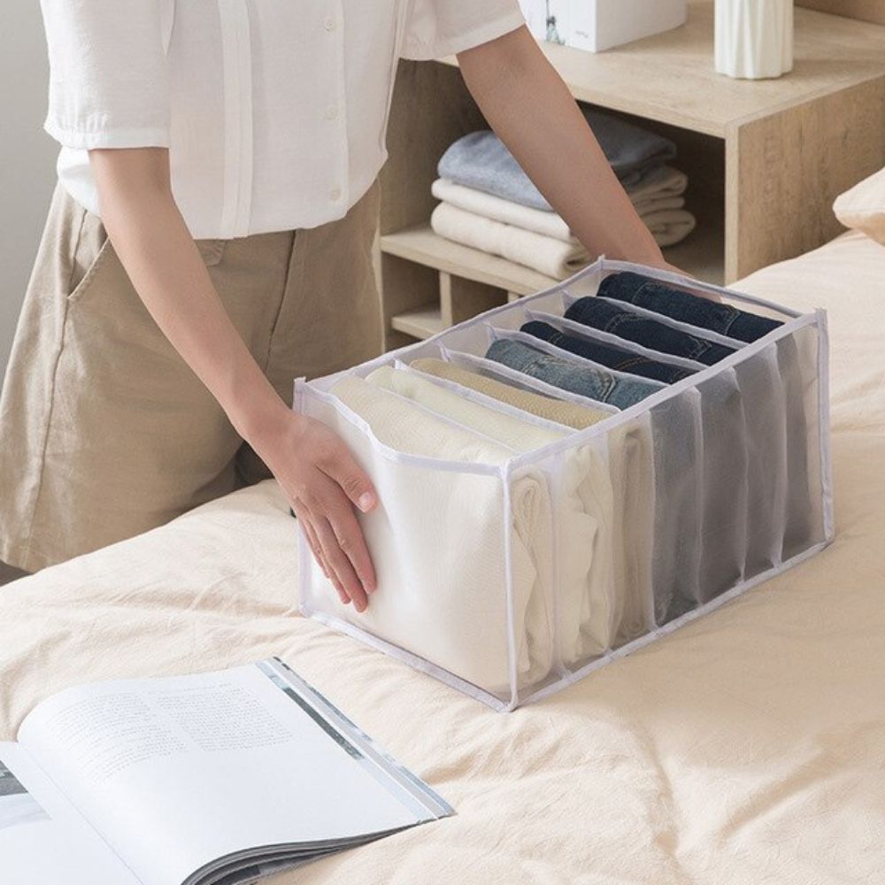 Mesh Drawer Clothes Organizers, Foldable Closet Storage Boxes for Underwear, Socks, Bras and Shirts, 4 Sizes