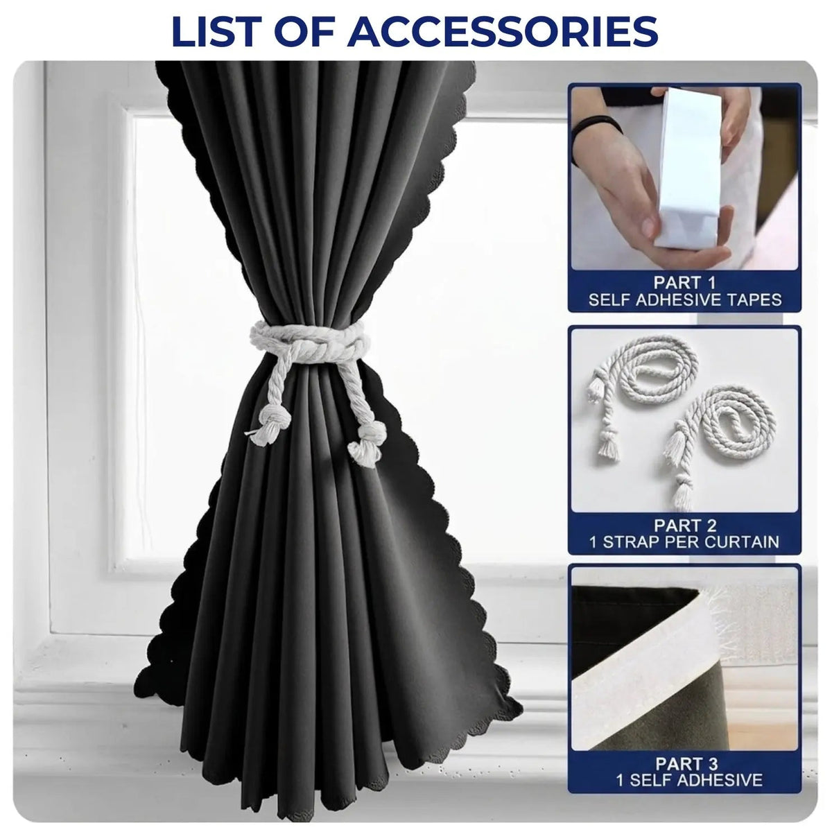 Portable Blackout Curtains, Self Adhesive Window Blackout Cover, No Drill, Cut to Size