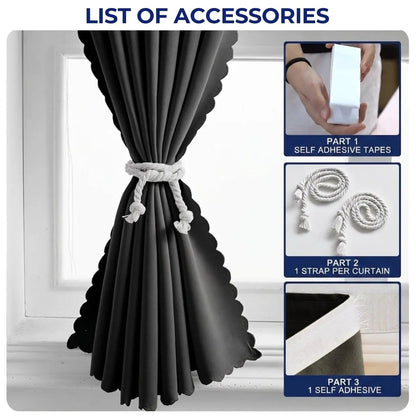 Portable Blackout Curtains, Self Adhesive Window Blackout Cover, No Drill, Cut to Size
